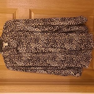 H&M, BLACK, WHITE AND TAN ANIMAL PRINT TOP